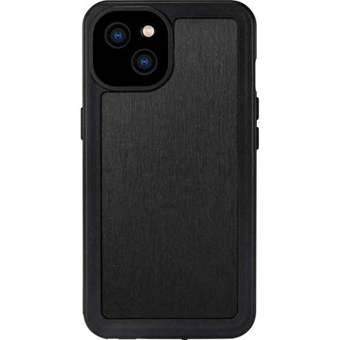 Black Brushed Steel Texture iPhone 15 Plus Waterproof Case
